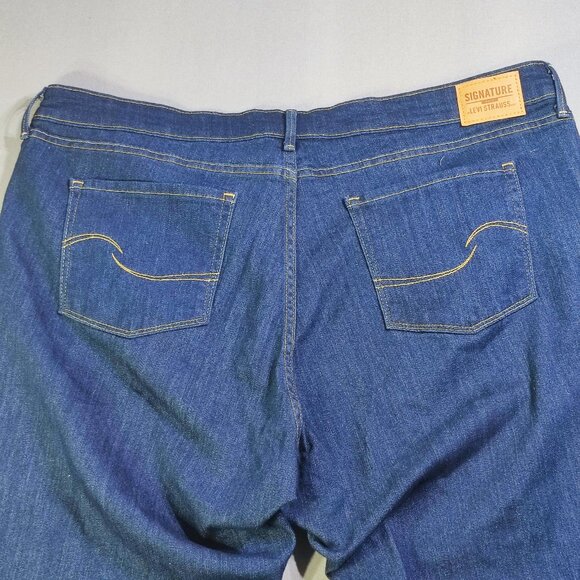 Signature by Levi Strauss Jeans mid-rise straight women's size 22S ink blue - Picture 4 of 14